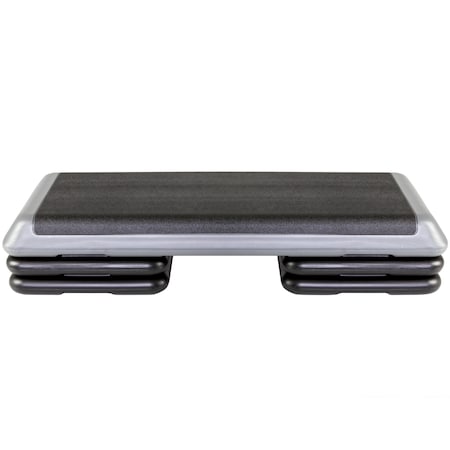The Step Health Club Size Platform With Four 4 Original Risers - Grey F1011W